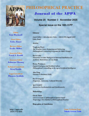 Philosophical Practice, Volume 20.3, November 2025, download edition